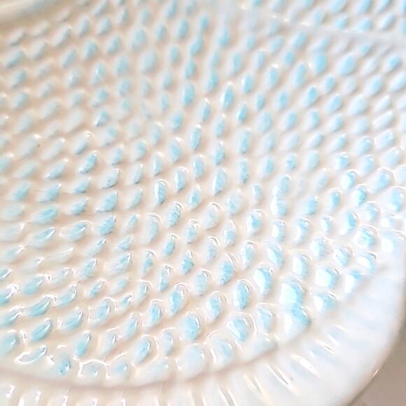 Vintage Fish Flounder Shaped Plate Home Household White Blue 9" W x 8" T x 2" D - Picture 3 of 5